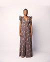 WRAP DRESS - BLACK AND BROWN