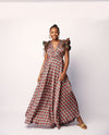 WRAP DRESS - BLUE AND ORANGE