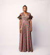 WRAP DRESS - BLUE AND ORANGE