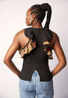 RUFFLE BLOUSE (BLACK)
