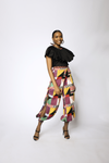 CUFFED WIDE LEG PANTS - RED