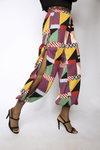 CUFFED WIDE LEG PANTS - RED