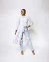 PLEAT DETAIL BLOUSE - STRIPE