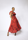 RUFFLE A LINE DRESS - RED