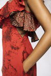 RUFFLE A LINE DRESS - RED