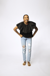 CAPE BLOUSE (BLACK)