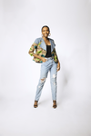 DENIM BOXY JACKET - GREEN