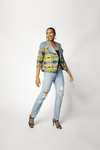 DENIM BOXY JACKET - GREEN
