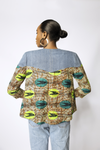 DENIM BOXY JACKET - GREEN