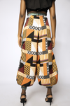 CUFFED WIDE LEG PANTS (MULTICOLORED)-ORANGE