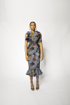 RUFFLE PENCIL DRESS (WAX PRINT)