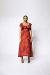 RUFFLE A LINE DRESS - RED