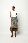 DENIM FLUTE SKIRT