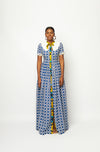 FIT AND FLARE SHIRT DRESS (GEO)